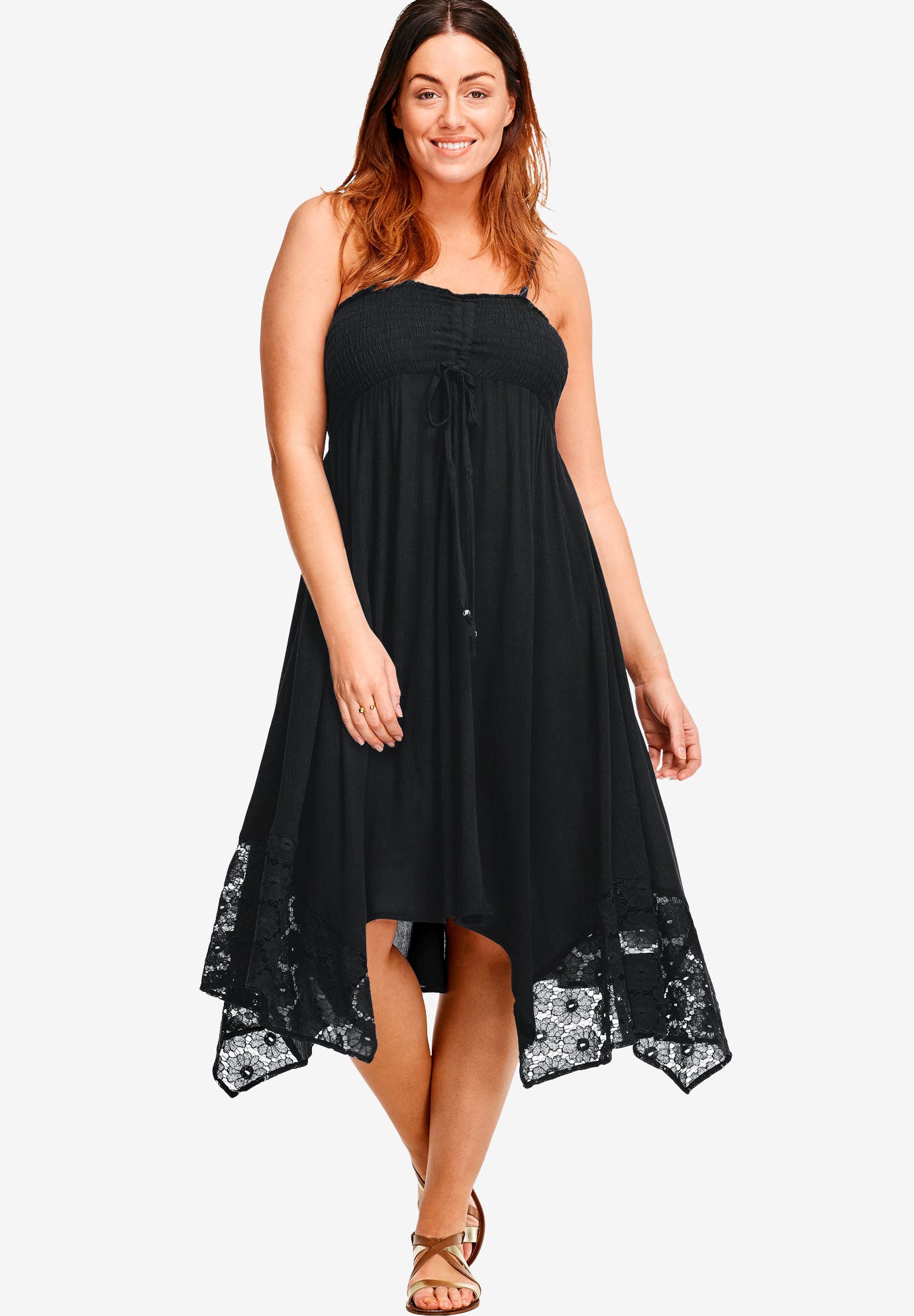 strapless handkerchief dress