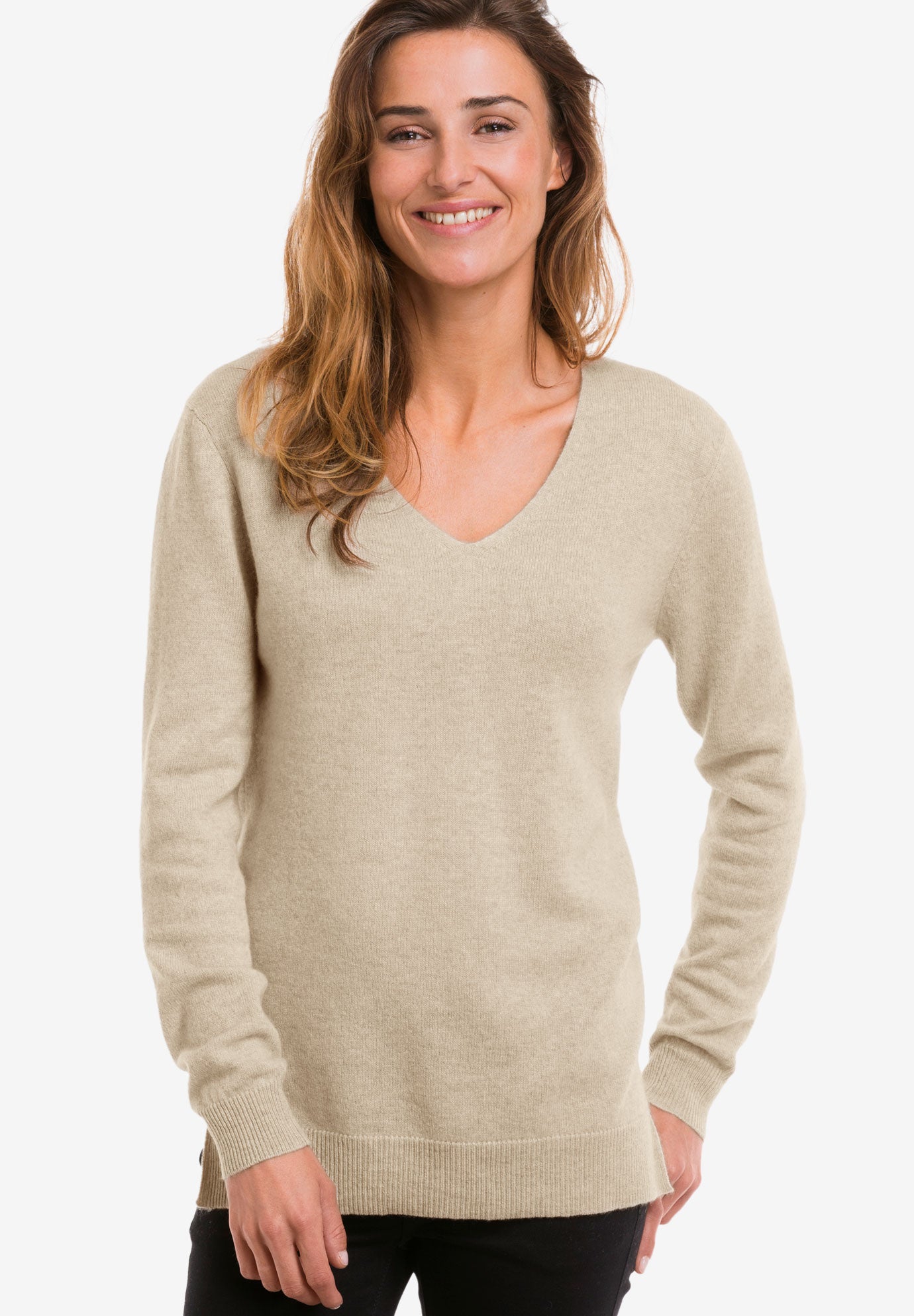 V-Neck Cashmere Pullover Sweater by ellos® | Plus SizeSweaters | Ellos