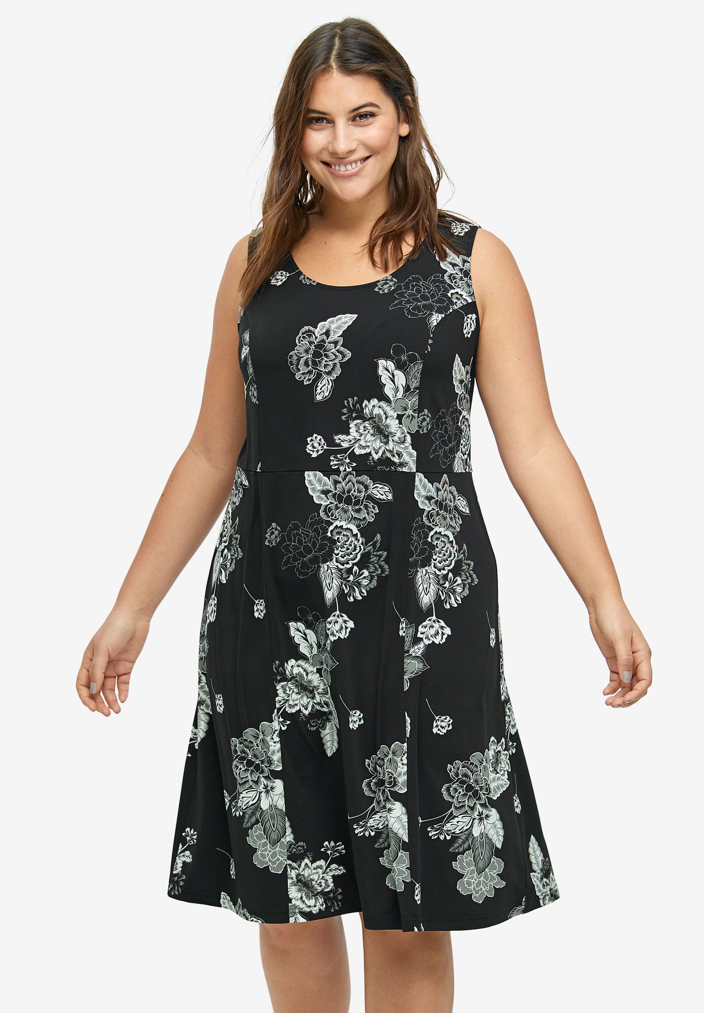 Fit And Flare Knit Dress By Ellos Plus Size Casual Dresses Ellos