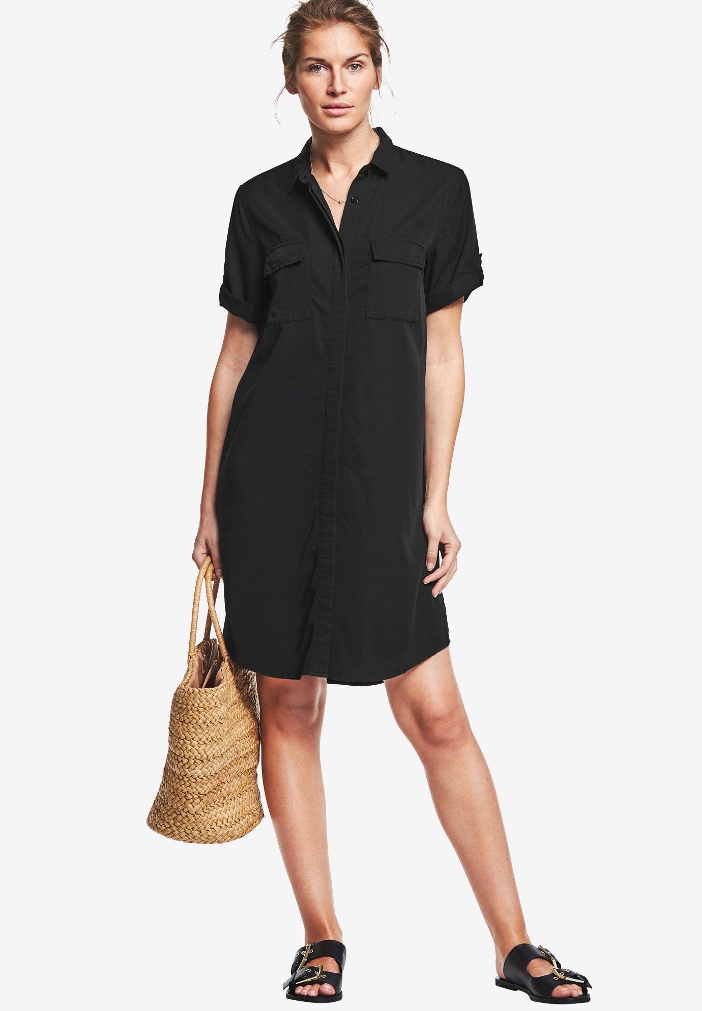 Button Front Linen Shirtdress Ellos