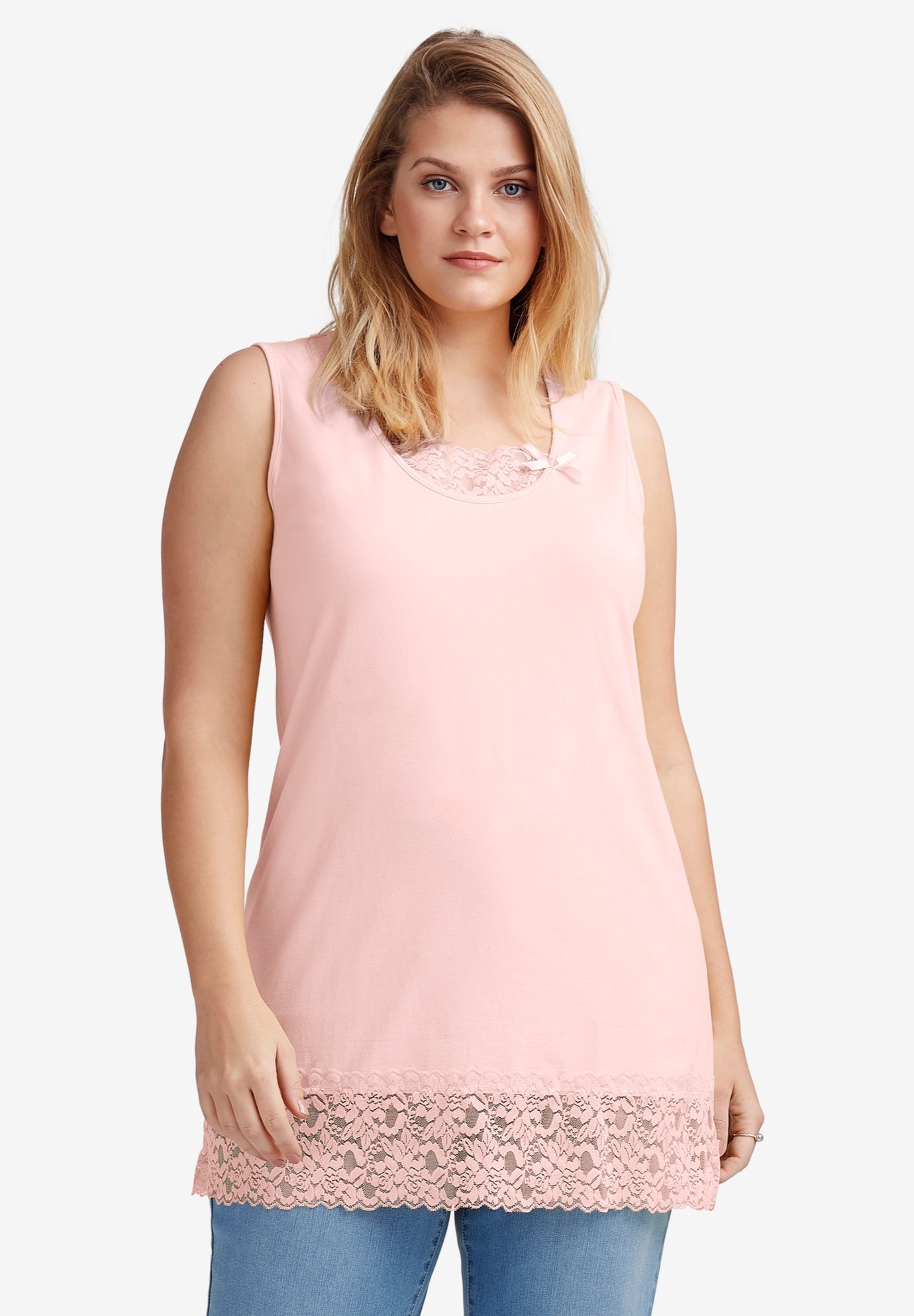 Lace Hem Tunic Tank Ellos