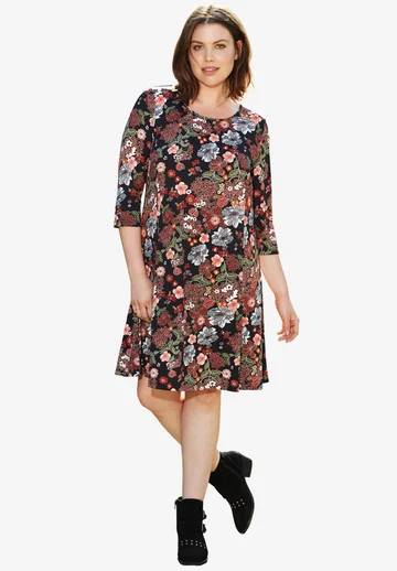 Madison Knit Three-Quarter Sleeve Dress
