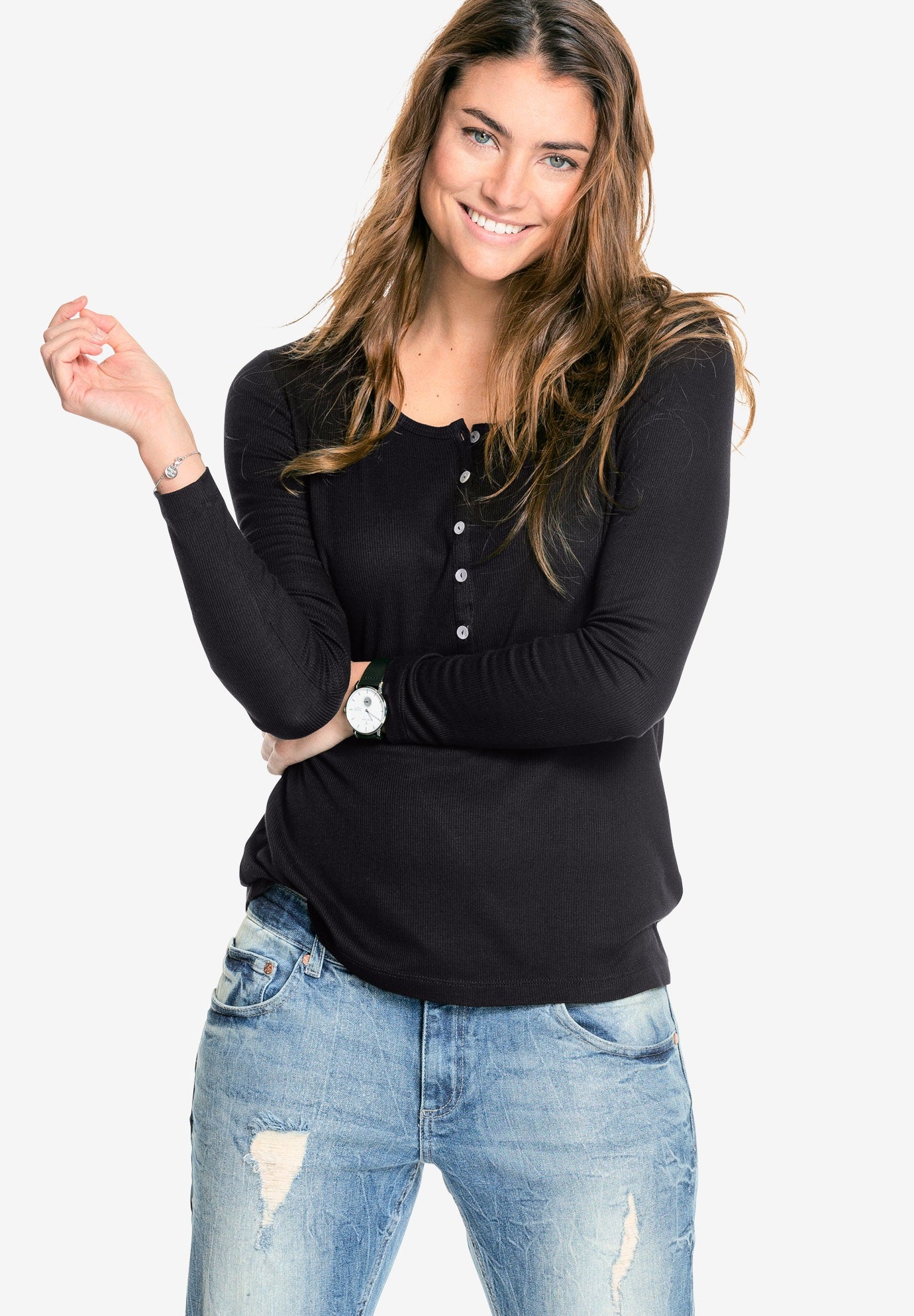 henley knit top