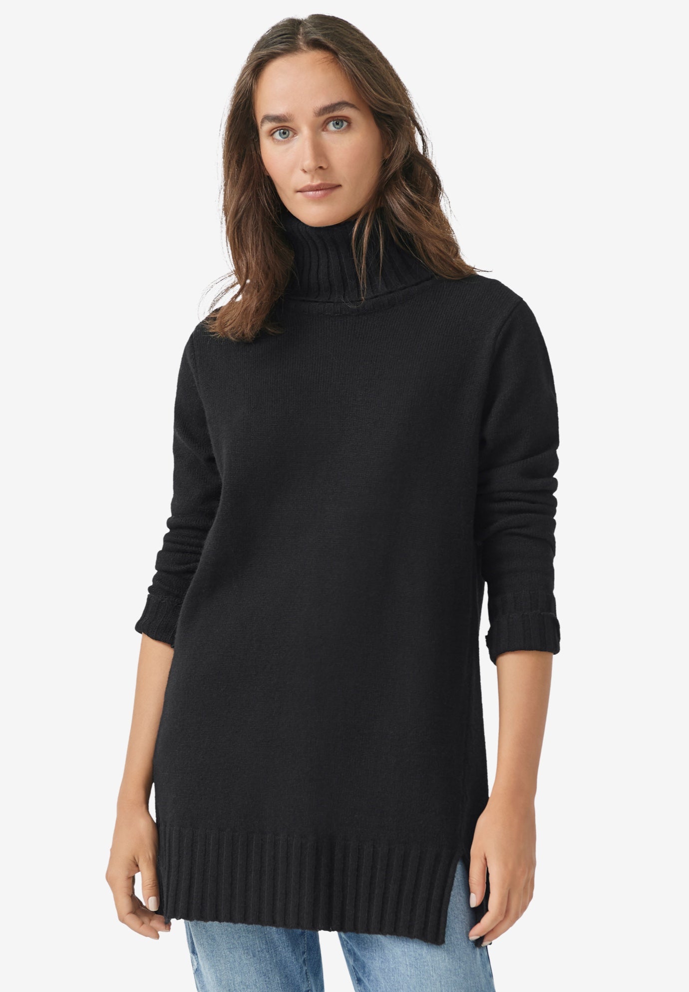 Womens black new arrivals turtleneck tunic