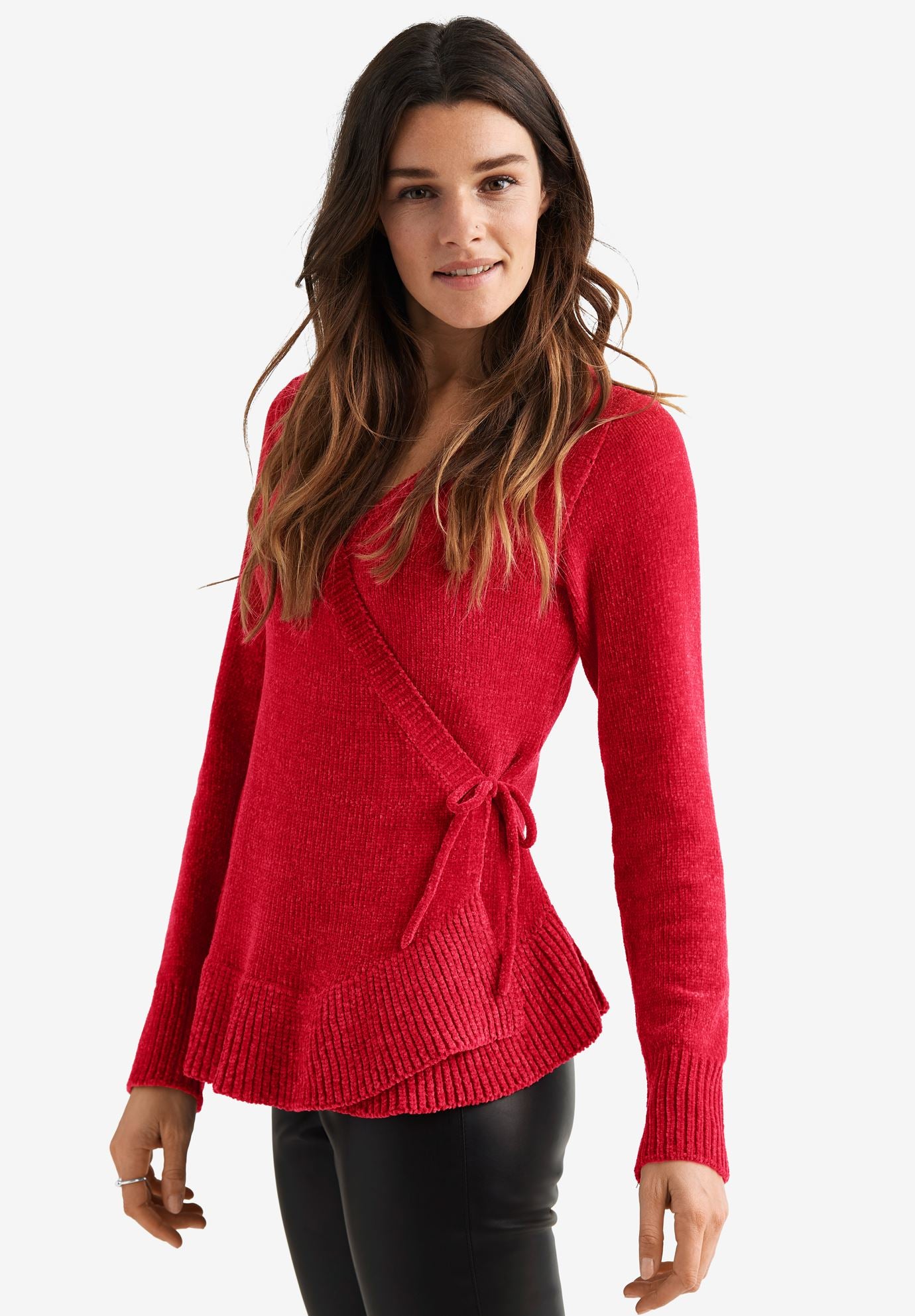 chenille wrap sweater