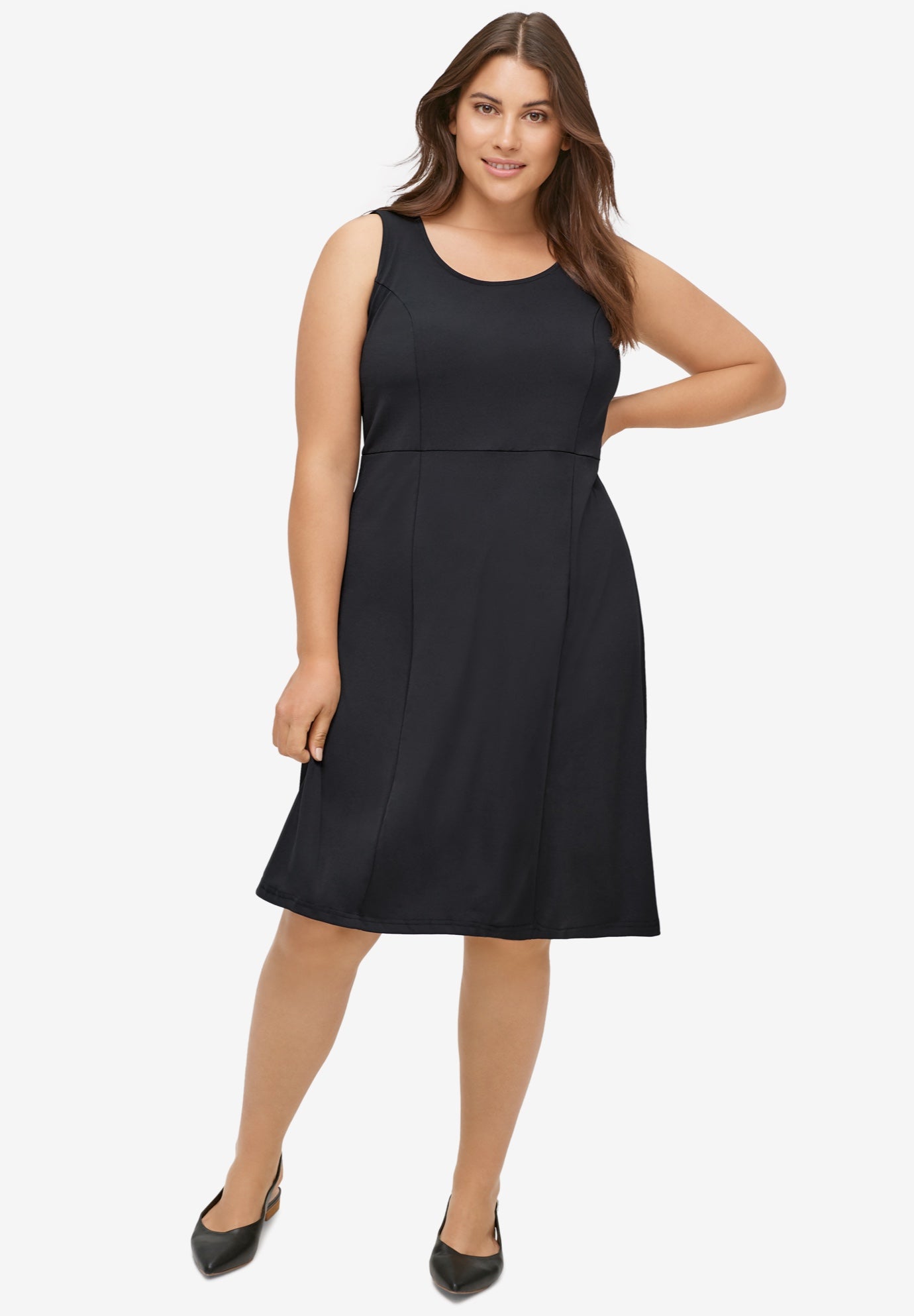 Fit And Flare Knit Dress By Ellos Plus Size Casual Dresses Ellos