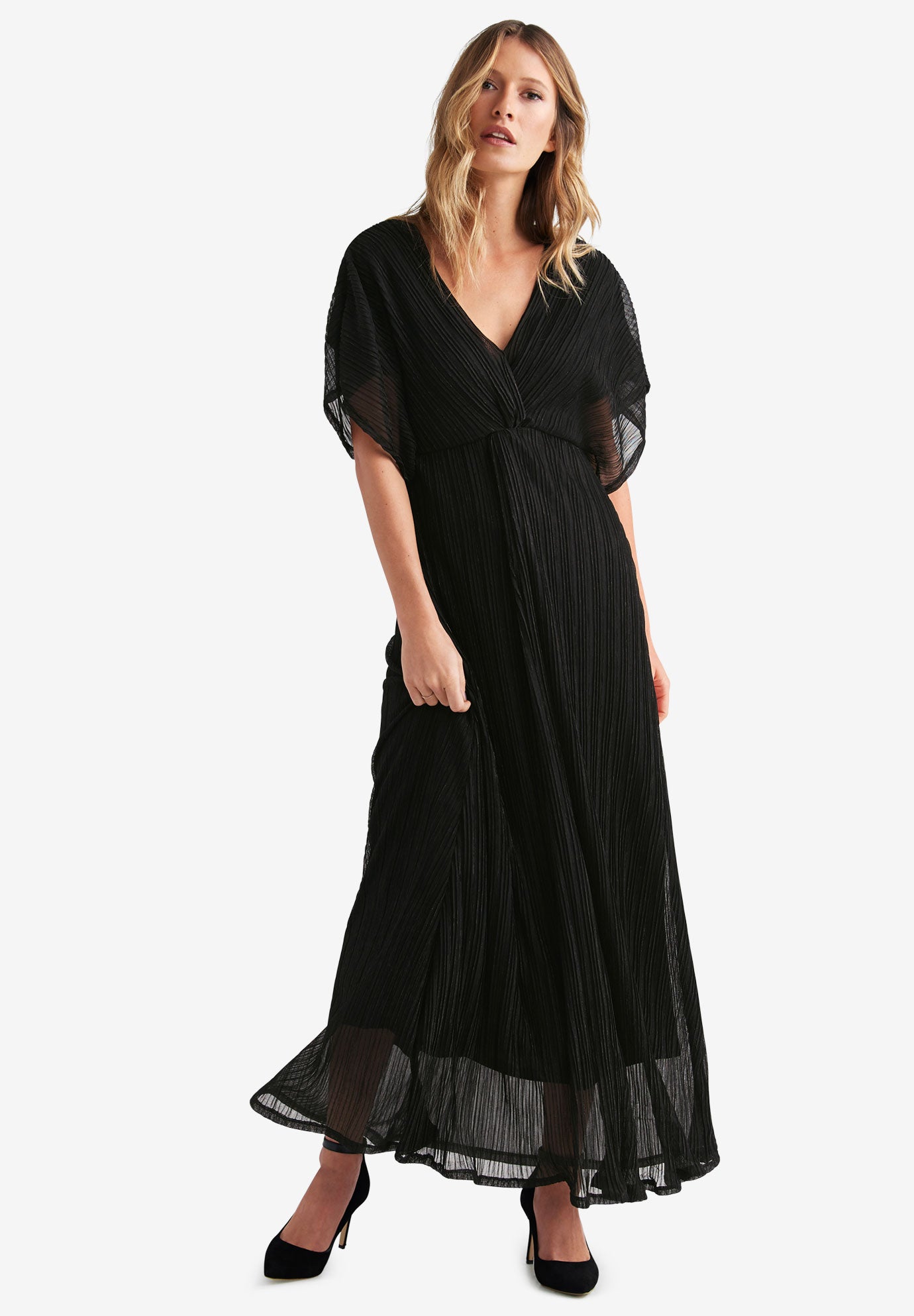 Knot Front Pleated Maxi Dress By Ellos Plus Sizedresses Ellos