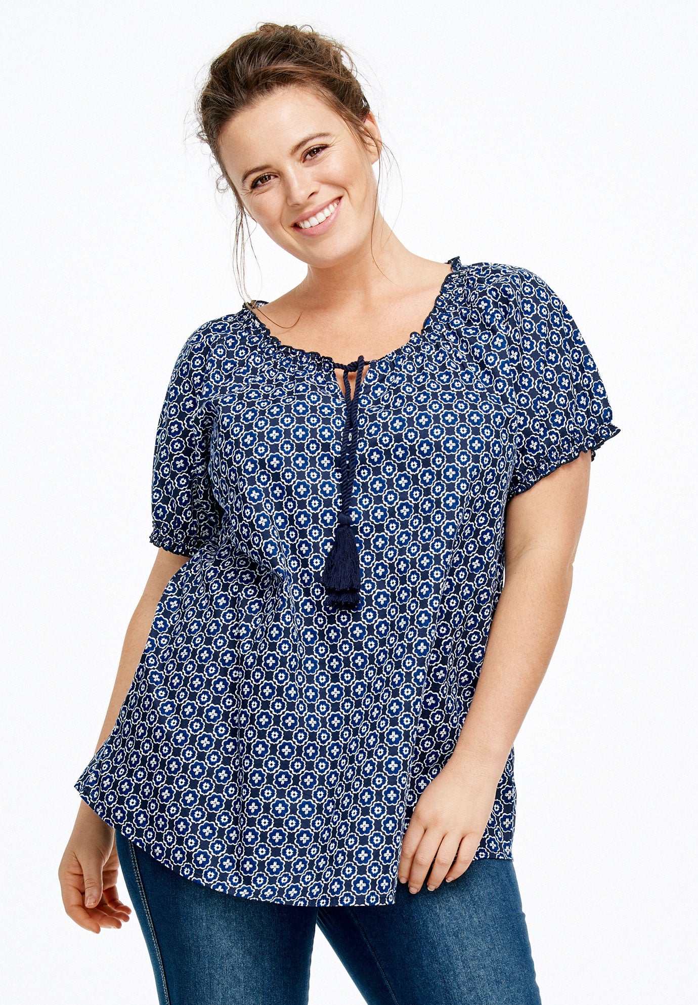 ruffled peasant blouse