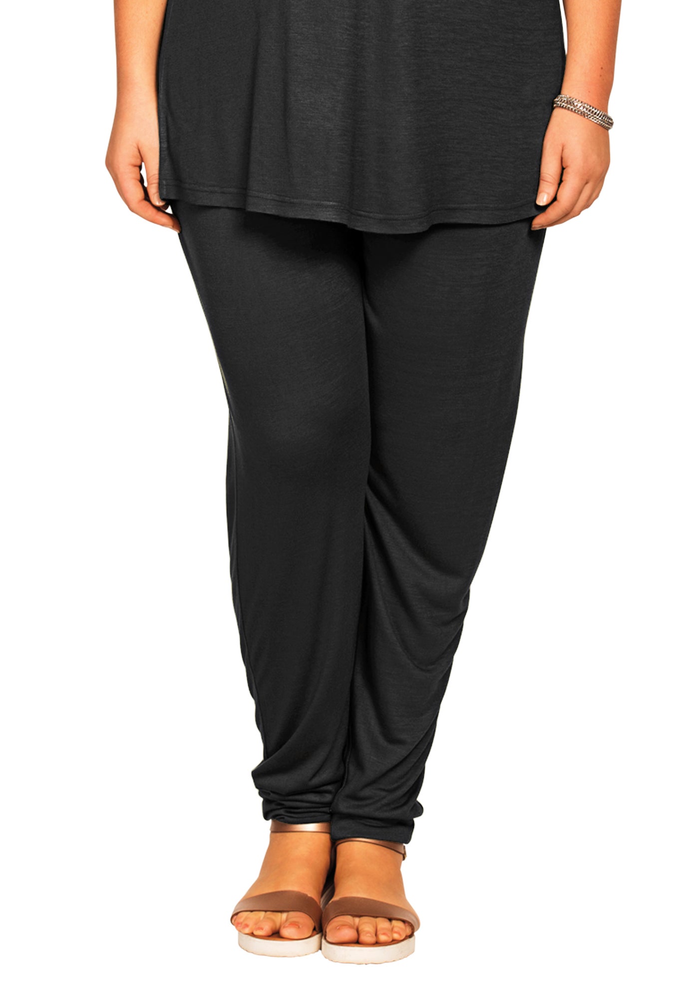 Soft Knit Elastic Waist Pants by ellos® Plus Size Bottoms Ellos