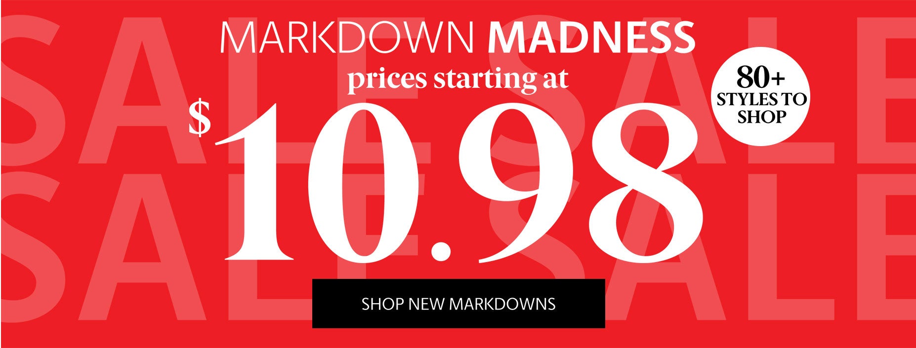 Clearance starting at $10.98