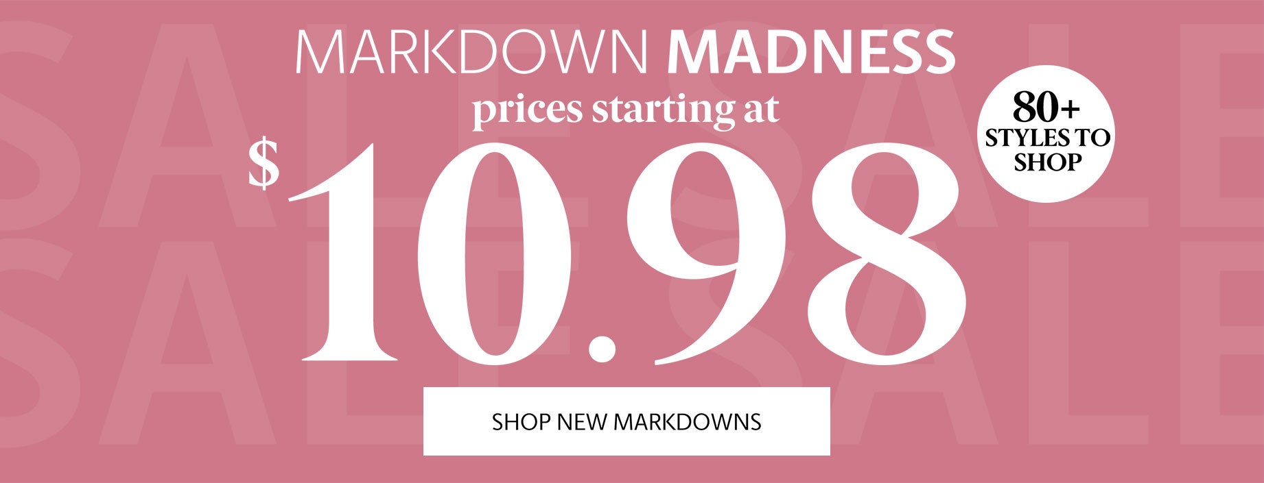 Clearance starting at $10.98