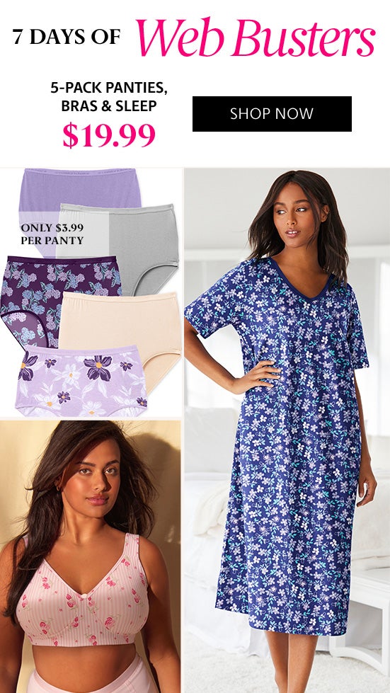 At $19.99 5 Pack Panties, Bras & Sleep