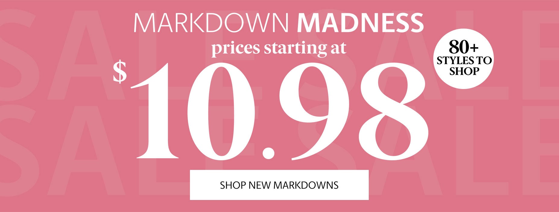 Clearance starting at $10.98