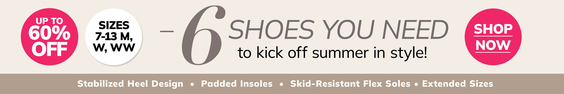 Up to 60% Off - 6 shoes you need