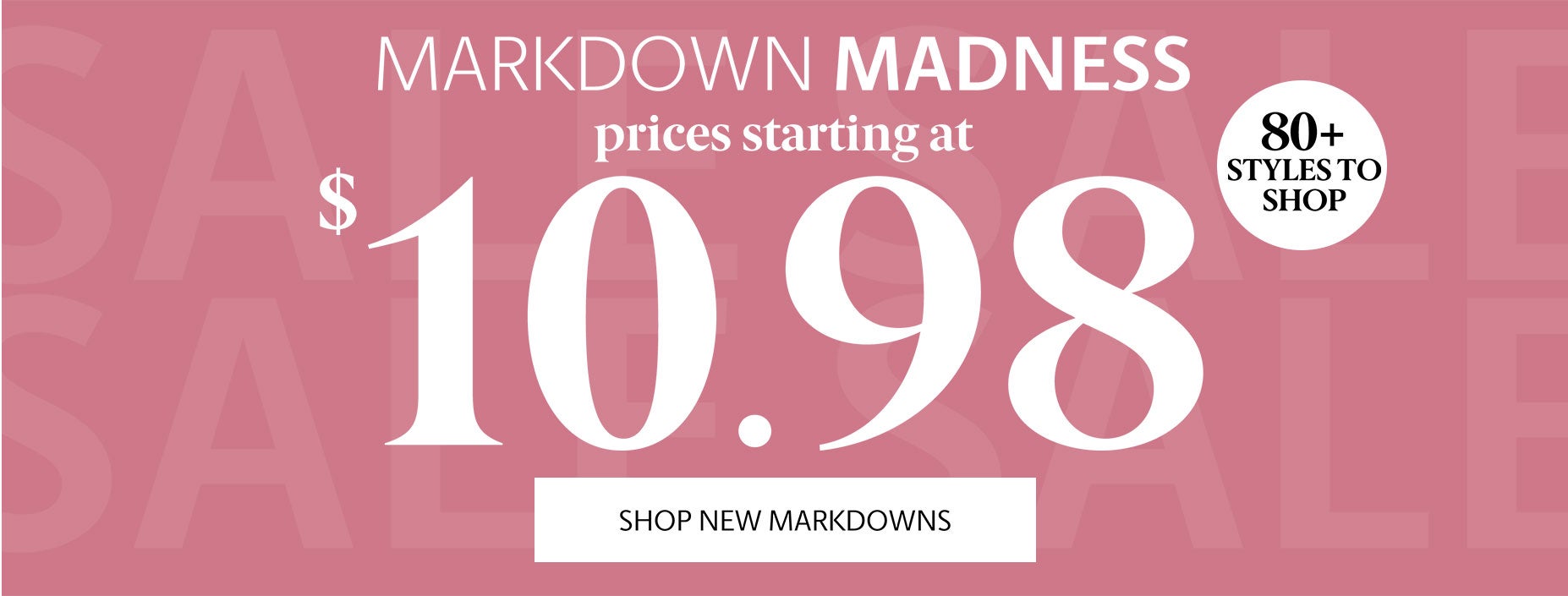 Clearance starting at $10.98