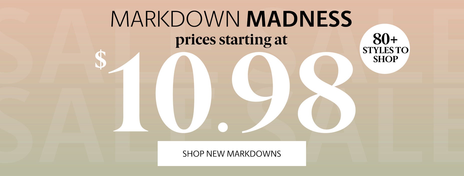 Clearance starting at $10.98