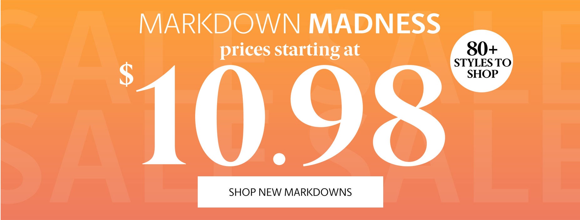 Clearance starting at $10.98