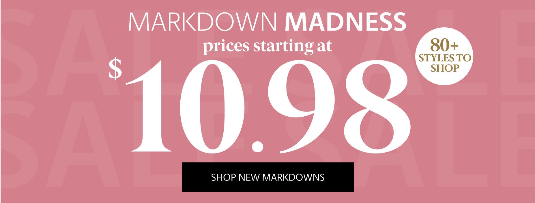 Clearance starting at $10.98