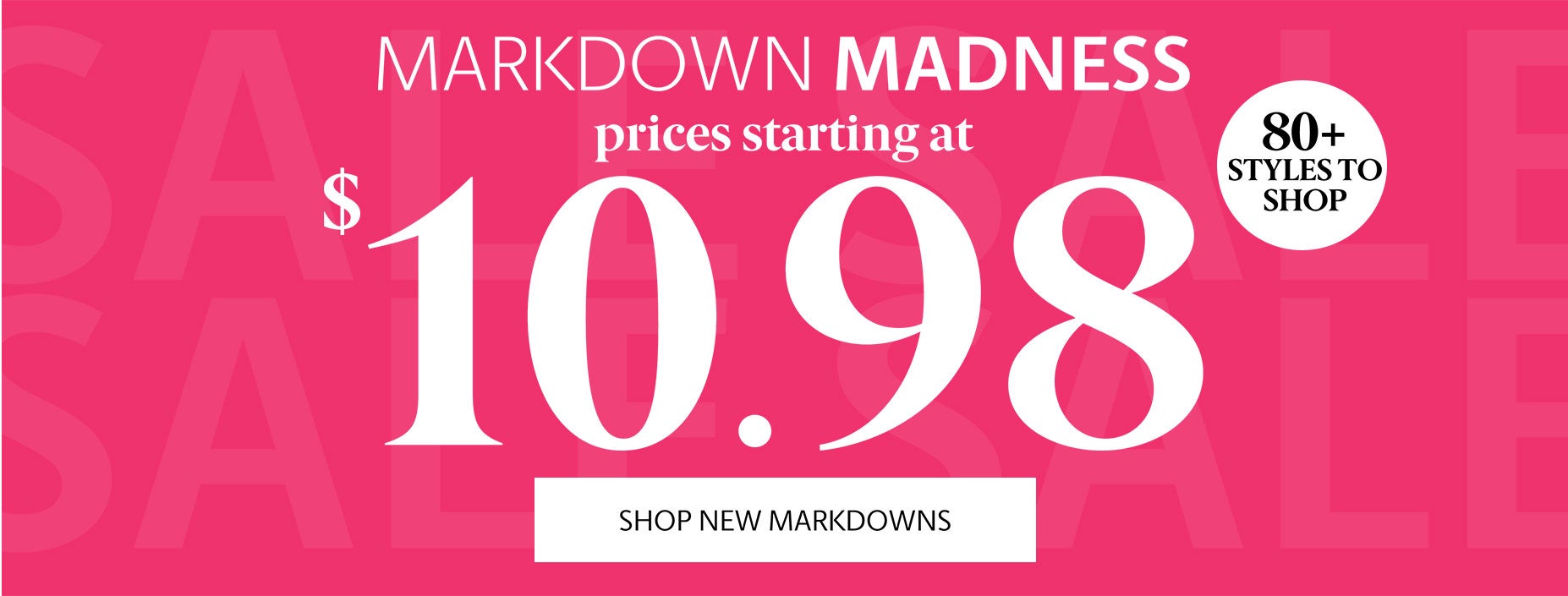 Clearance starting at $10.98