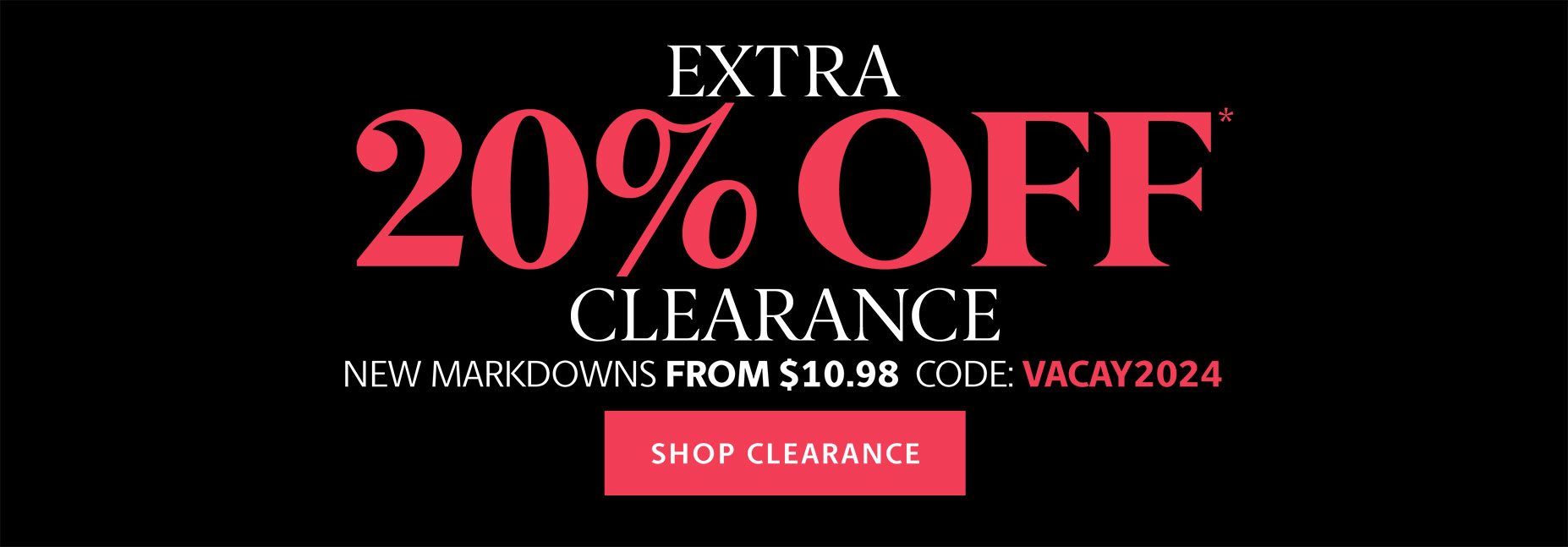Clearance extra 20% Off