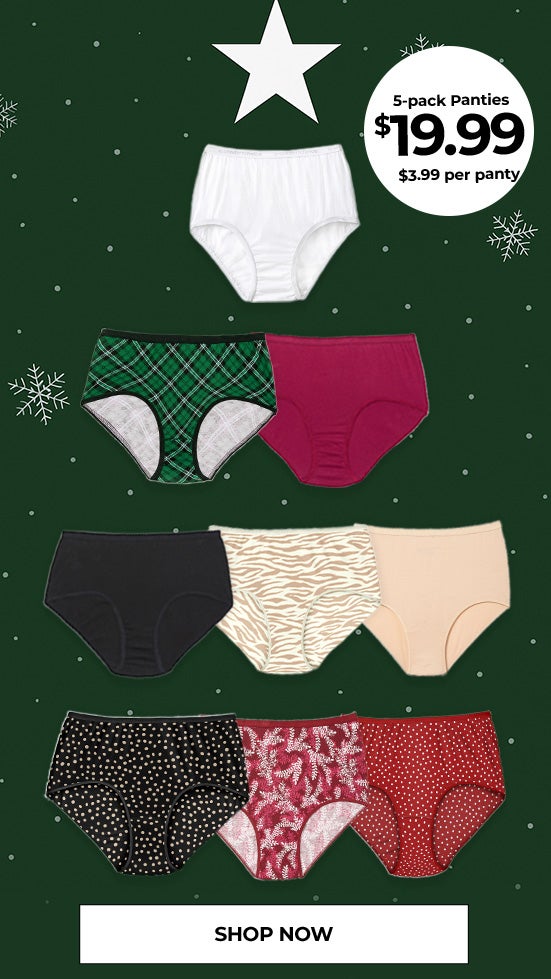 5 pack panties SHOP NOW