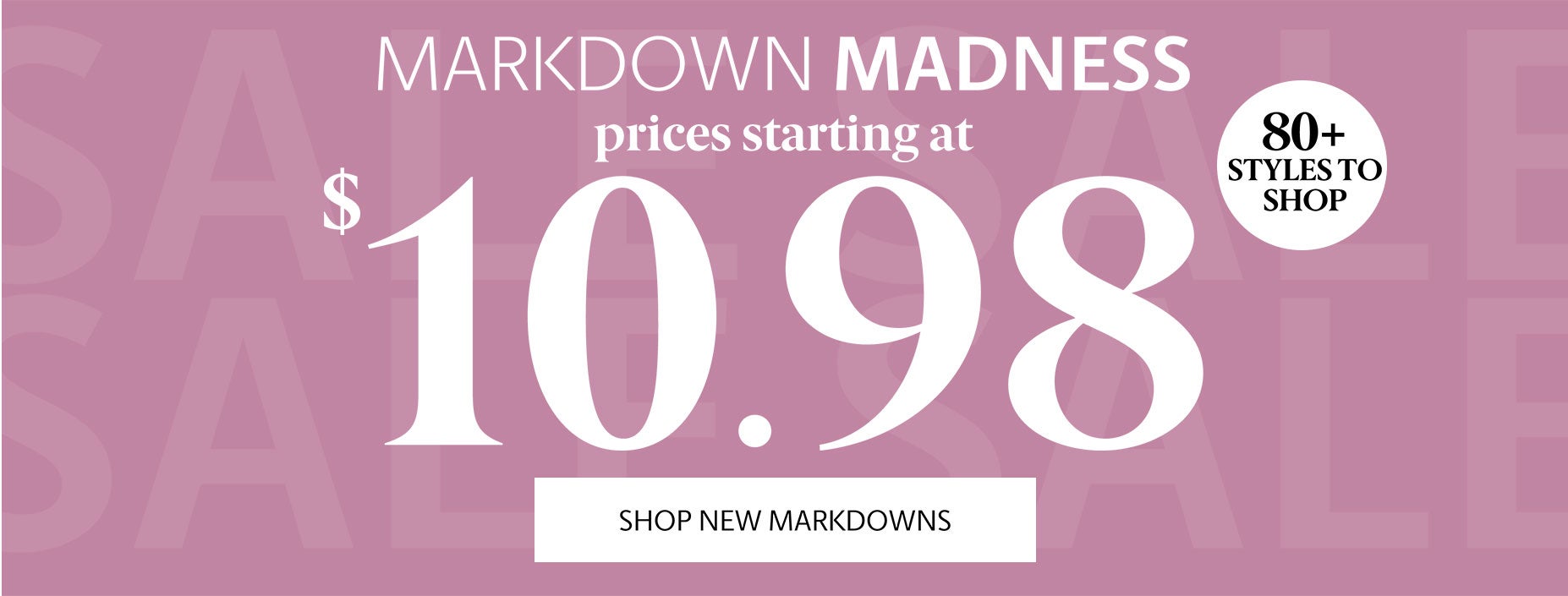 Clearance starting at $10.98