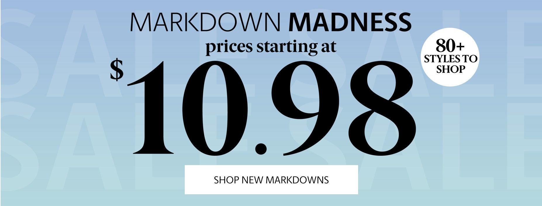 Clearance starting at $10.98