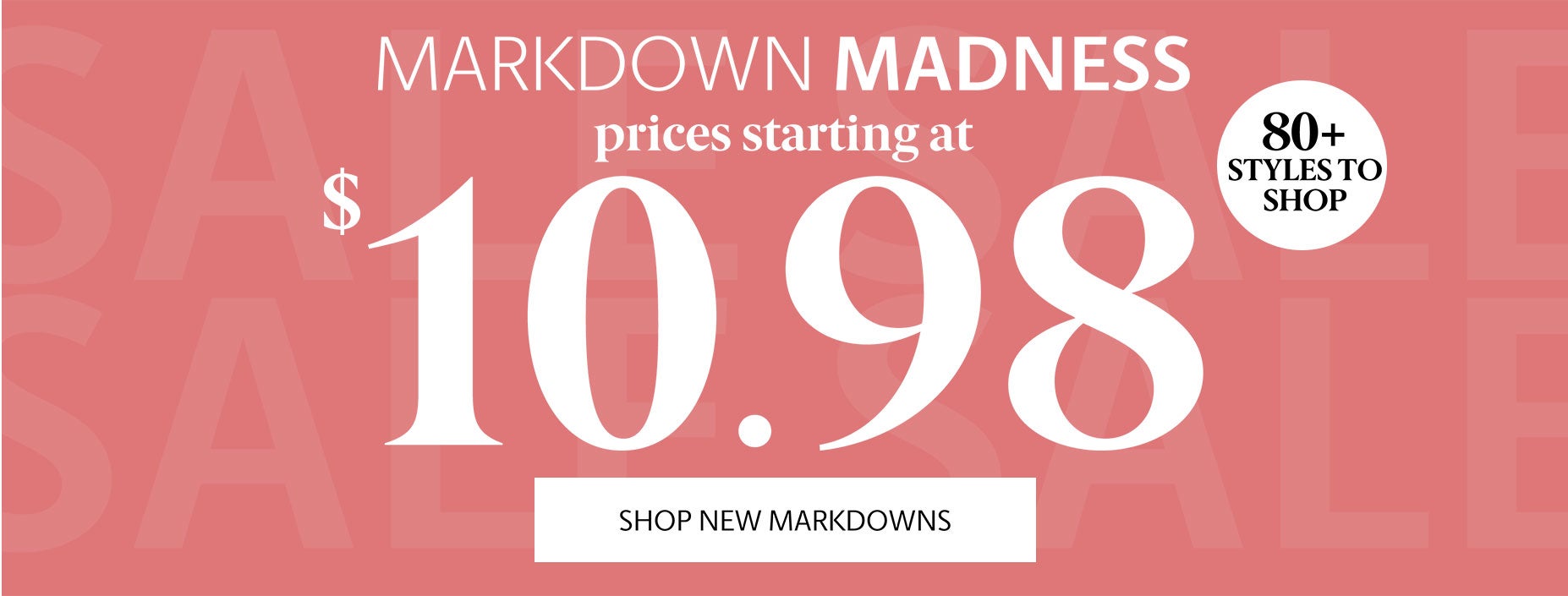 Clearance starting at $10.98