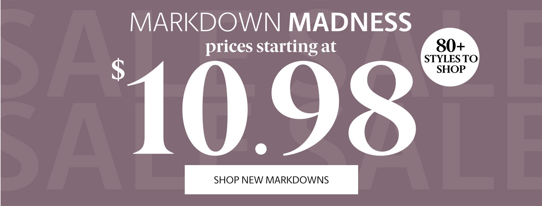 Clearance starting at $10.98