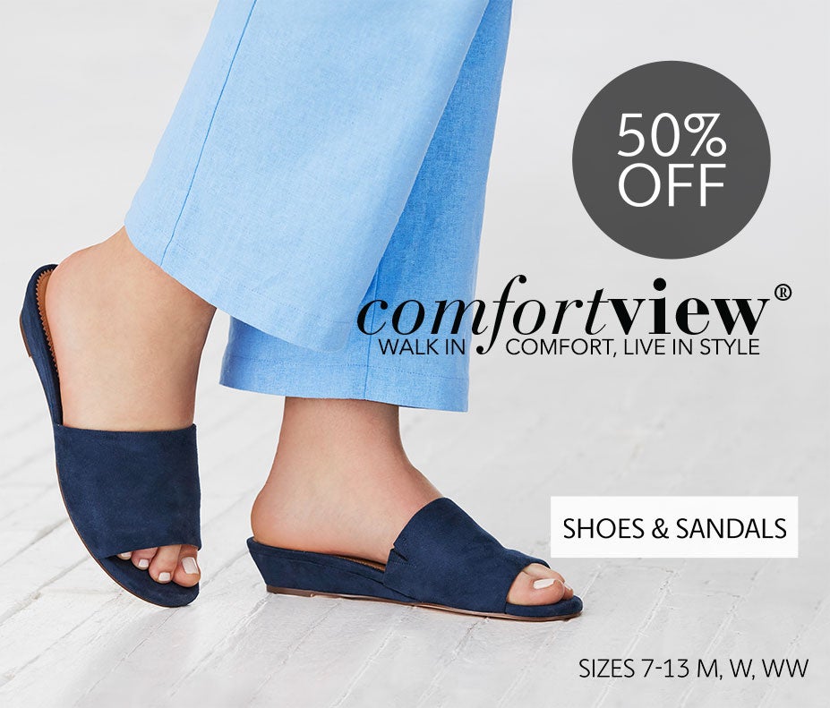 50% off comfortview - shoes and sandals