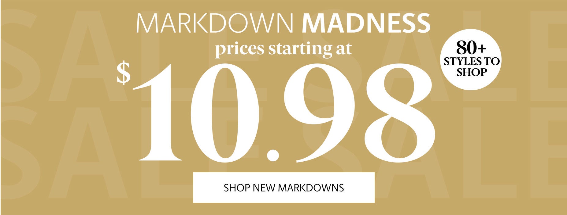 Clearance starting at $10.98