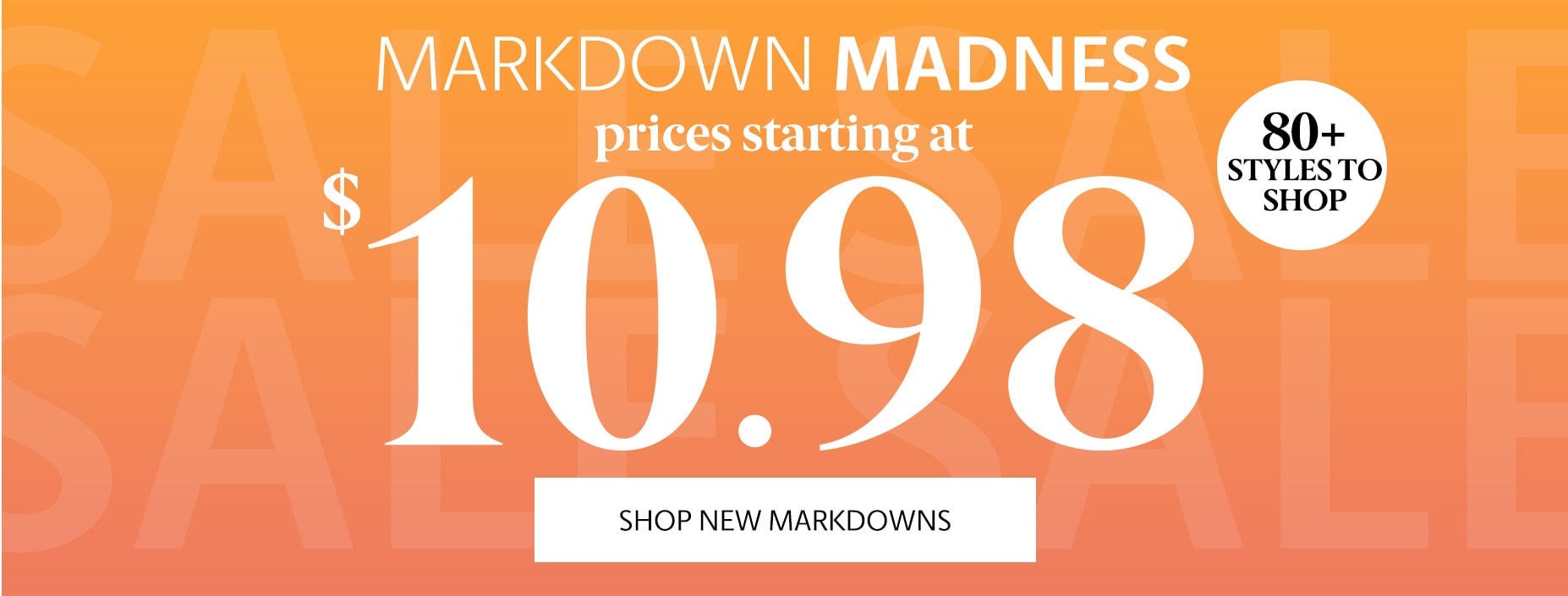 Clearance starting at $10.98