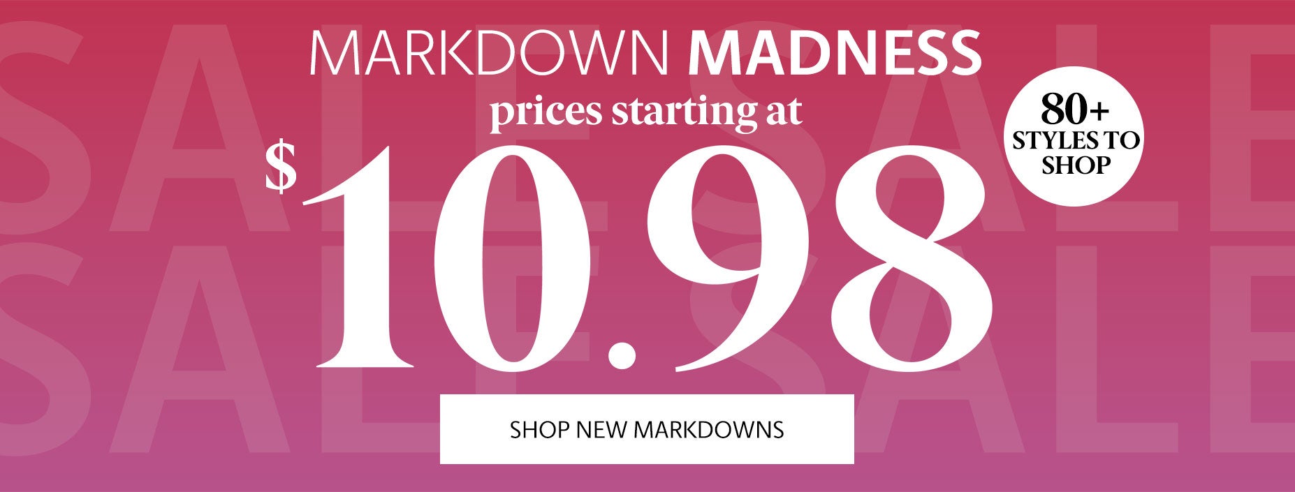 Clearance starting at $10.98